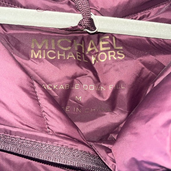 Michael Kors purple/eggplant puffy long jacket - BNWT - size Medium - Picture 2 of 2
